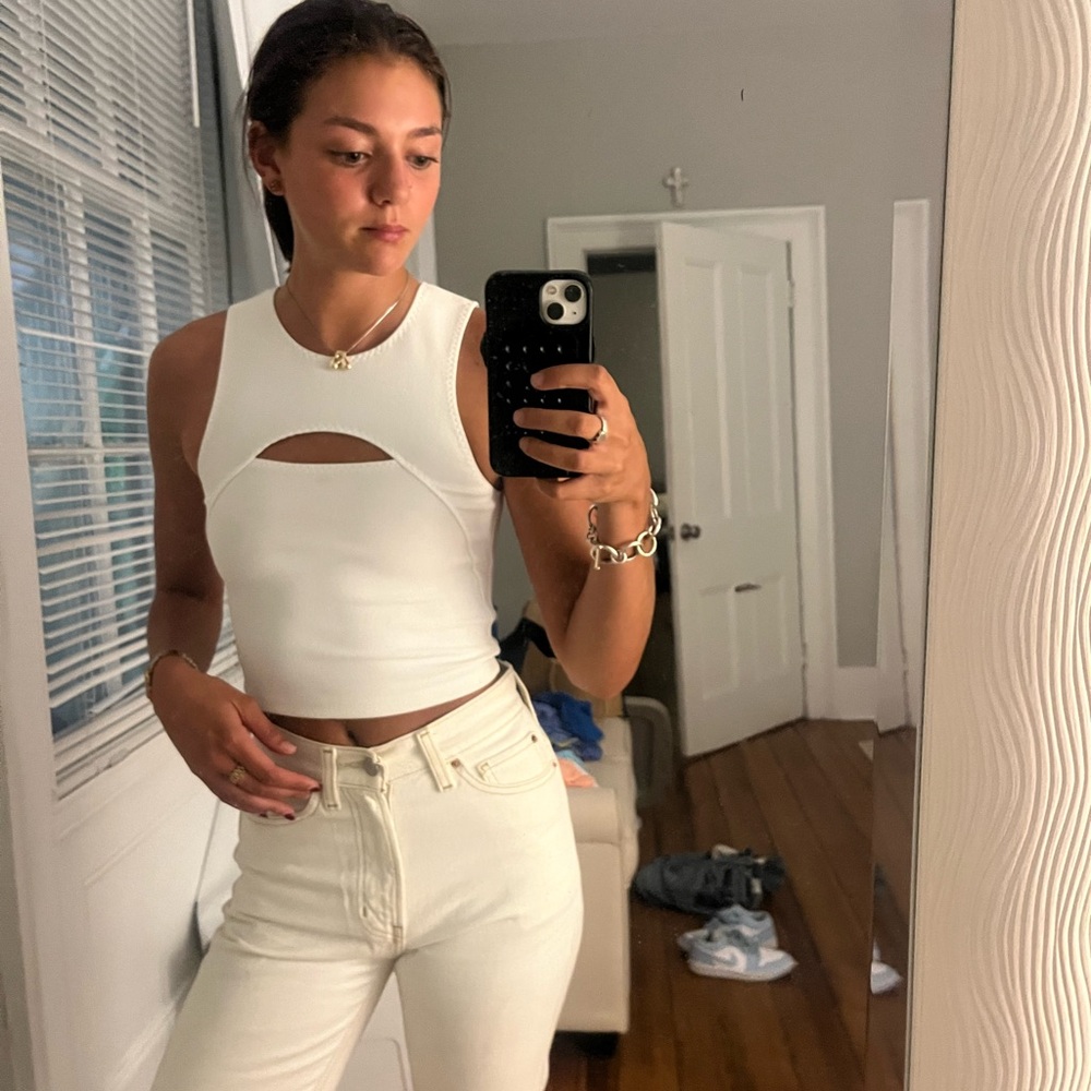 White H&M top